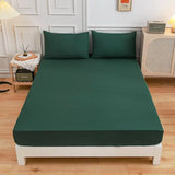 Kuup 3-Piece Solid Colour Queen Bedding Set – Polyester Fitted Sheet & Pillowcases with Elastic Band thumbnail 31