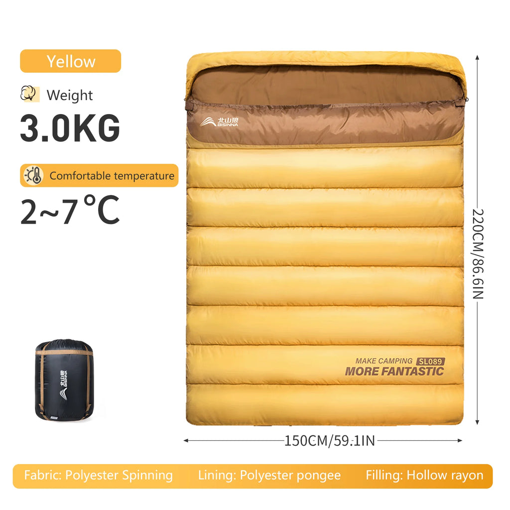 BSWOLF 2-Person Camping Sleeping Bag – Four Seasons, Portable & Warm