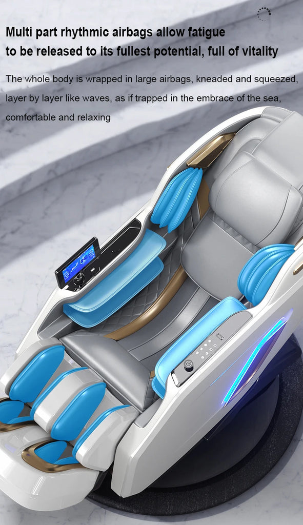 Ergonomic 4D Zero Gravity Massage Chair with Shiatsu, Full Body Airbags, Foot Roller, Calf Kneading & Bluetooth – Model 655