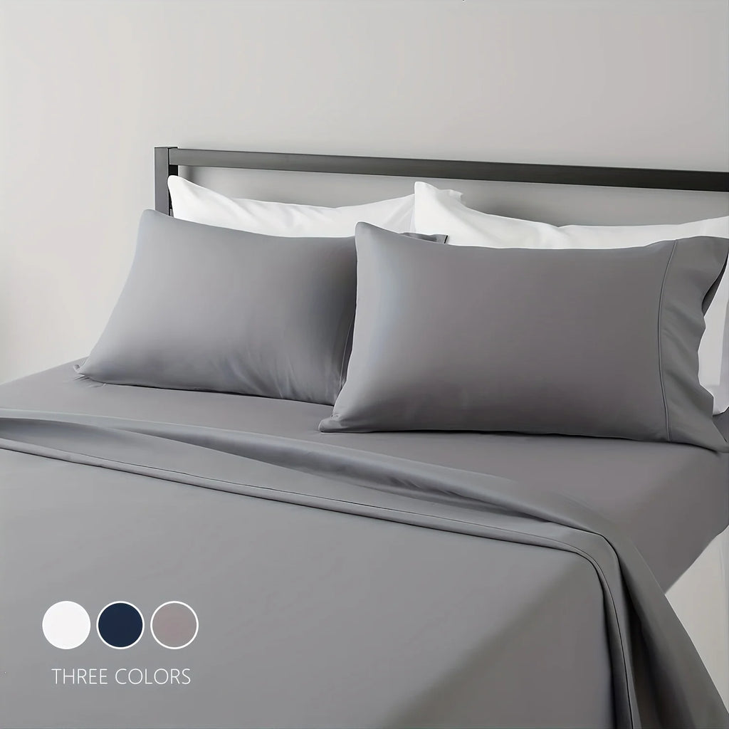 Breathable & Cooling Luxury Bed Sheet Set – Extra Soft Easy-Fit Hotel Style (3/4 Piece)