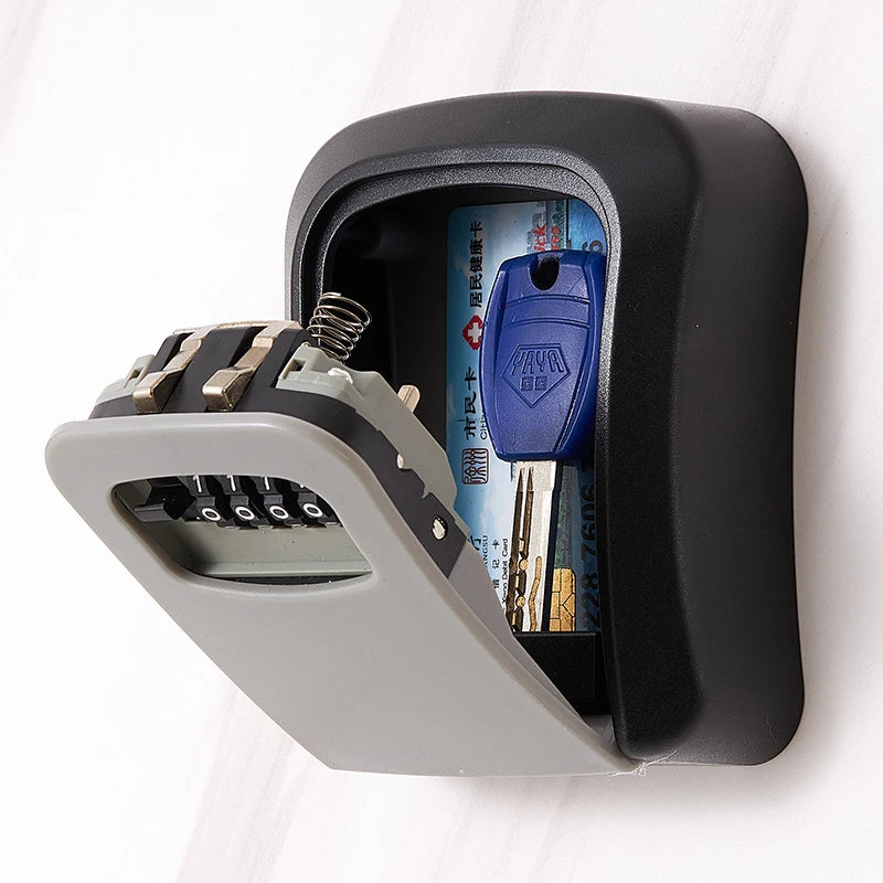Wall Mount Key Lock Box 4-Digit Combination Security Safe for Home & Office