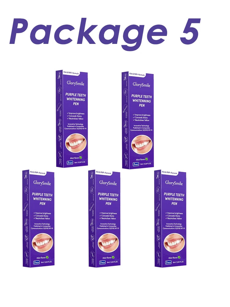 Purple Instant Teeth Whitening Pen – Tartar Removal Toothpaste for Stain Cleaning and Sensitivity-Free Bright Smile