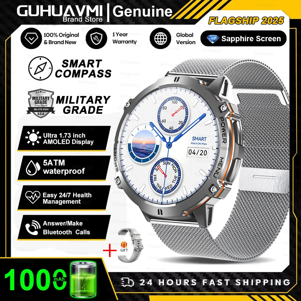 KAVSUMI X3 Outdoor GPS Smartwatch Ultra 2025 1000mAh AMOLED Display 10ATM Waterproof Bluetooth Call Sports Watch