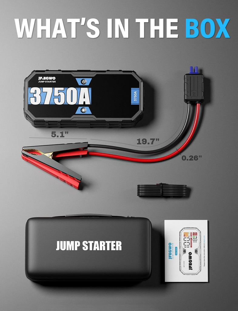 Car 6250A 30000mAh Portable 12V Jump Starter Power Bank Auto Battery Charger Booster
