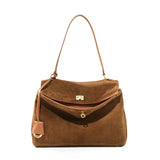 Women’s Genuine Suede Leather Large Capacity Shoulder Tote Bag Luxury Casual Handbag thumbnail 34