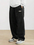 Autumn Men’s Corduroy Casual Pants – Loose Fit Straight Leg Streetwear with Elastic Waist thumbnail 13