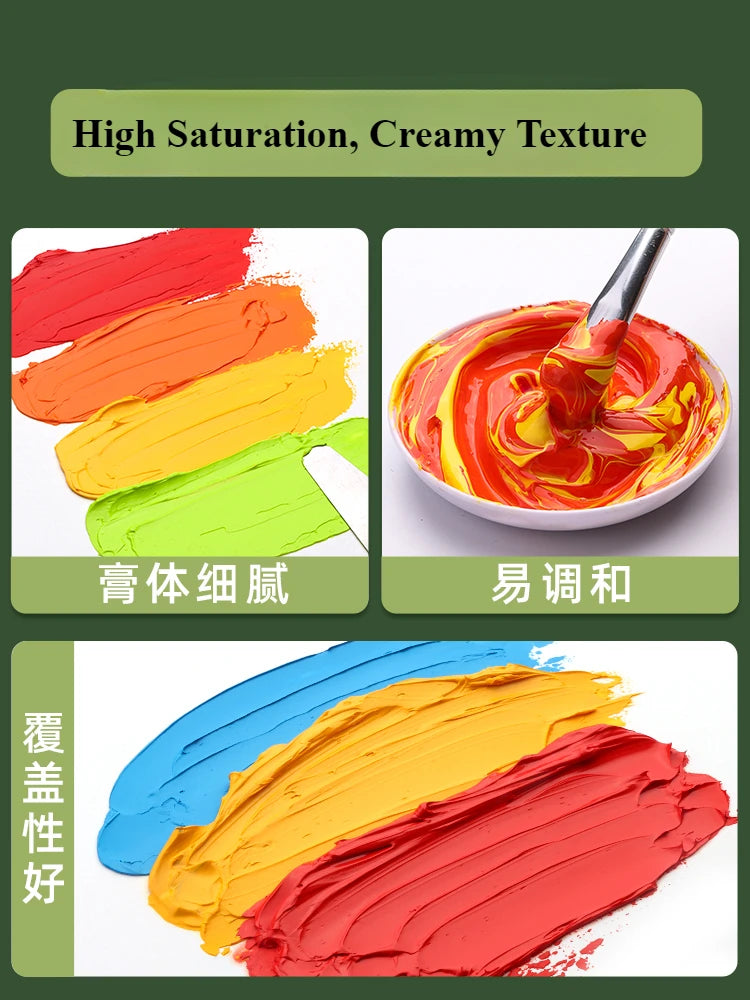 170ml Phoenix Large Tube Oil Paint – Non-Toxic, High Tint Strength, Mixable Artist Paint for Canvas & DIY Art