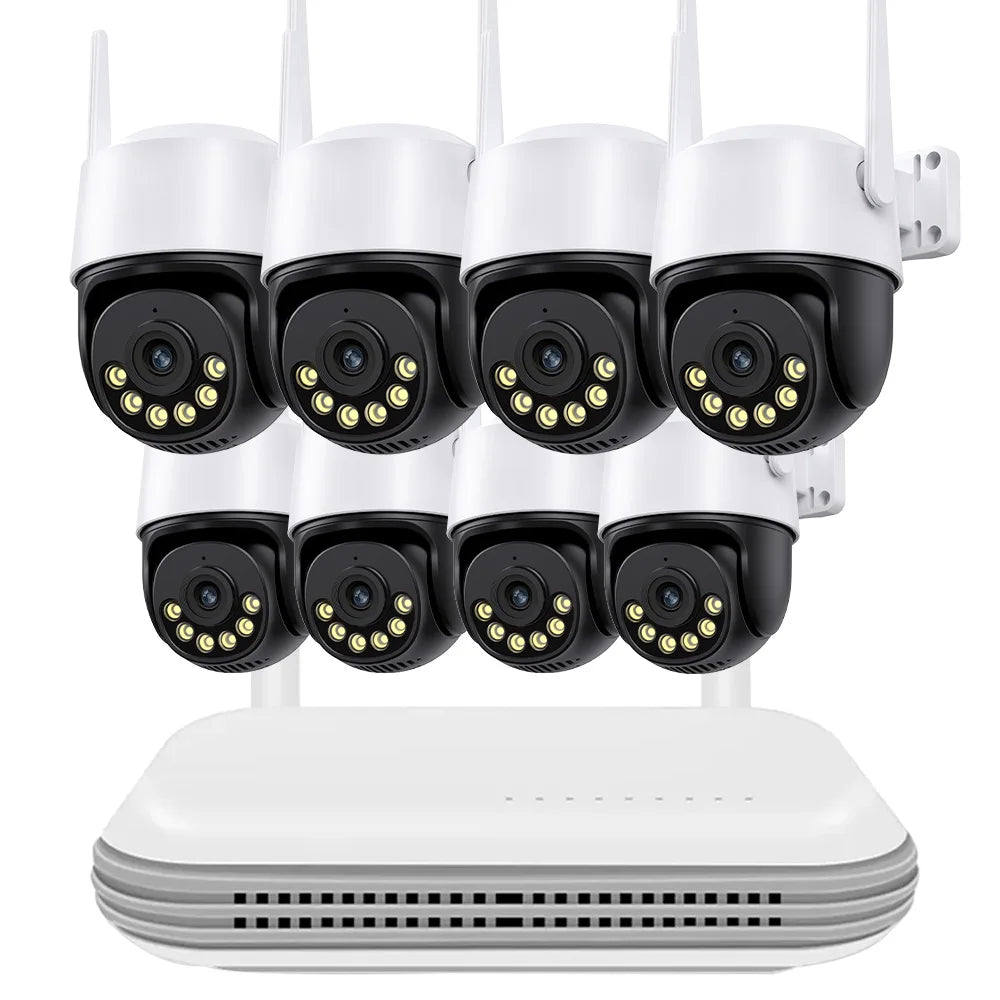 8CH NVR WiFi CCTV Security System 4MP/6MP IP Cameras with Audio & Two-Way Communication