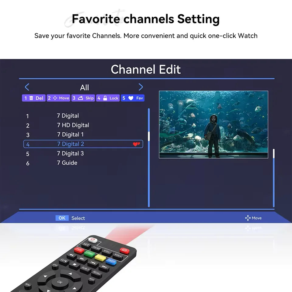 Dluxury U3mini DVB T2/C Digital TV Decoder HD TV Tuner with Free Channels & 7-Day EPG