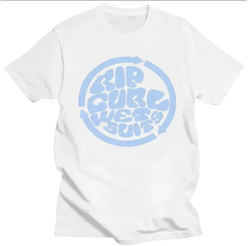 Men's Rip Curl Vintage Print Short Sleeve T-Shirt – 100% Cotton, Casual Streetwear Tee