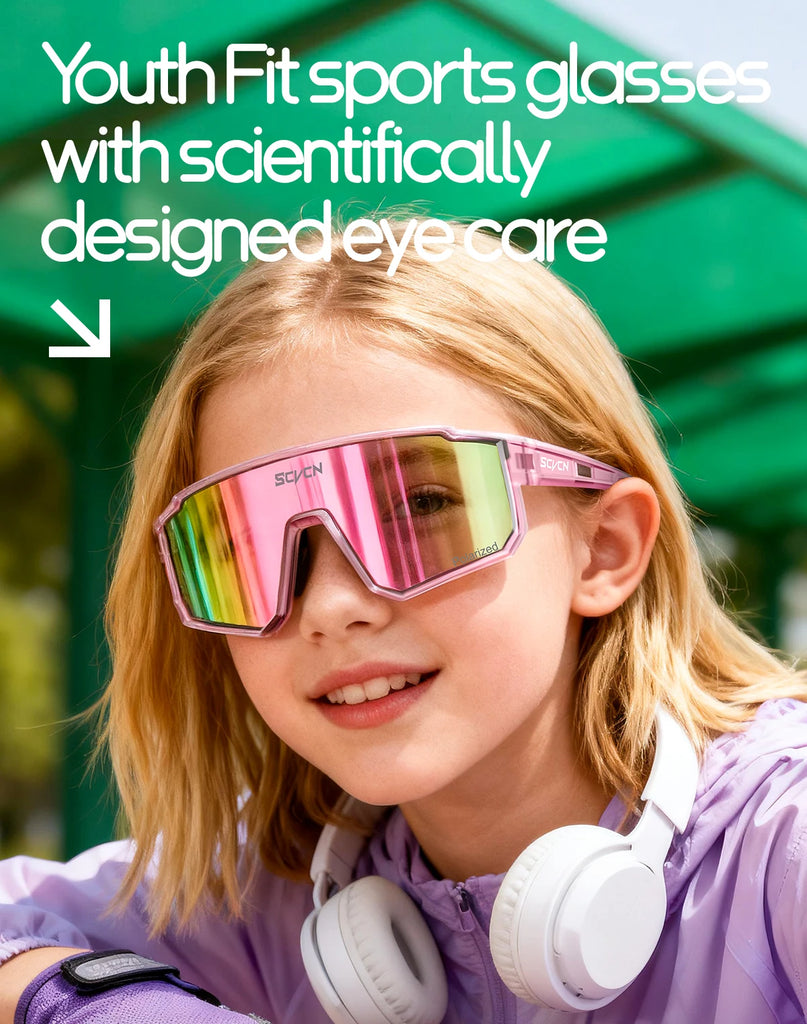 SCVCN Kids Photochromic Cycling Sunglasses UV400 TR90 Lightweight Sports Glasses for Boys and Girls Age 6–14