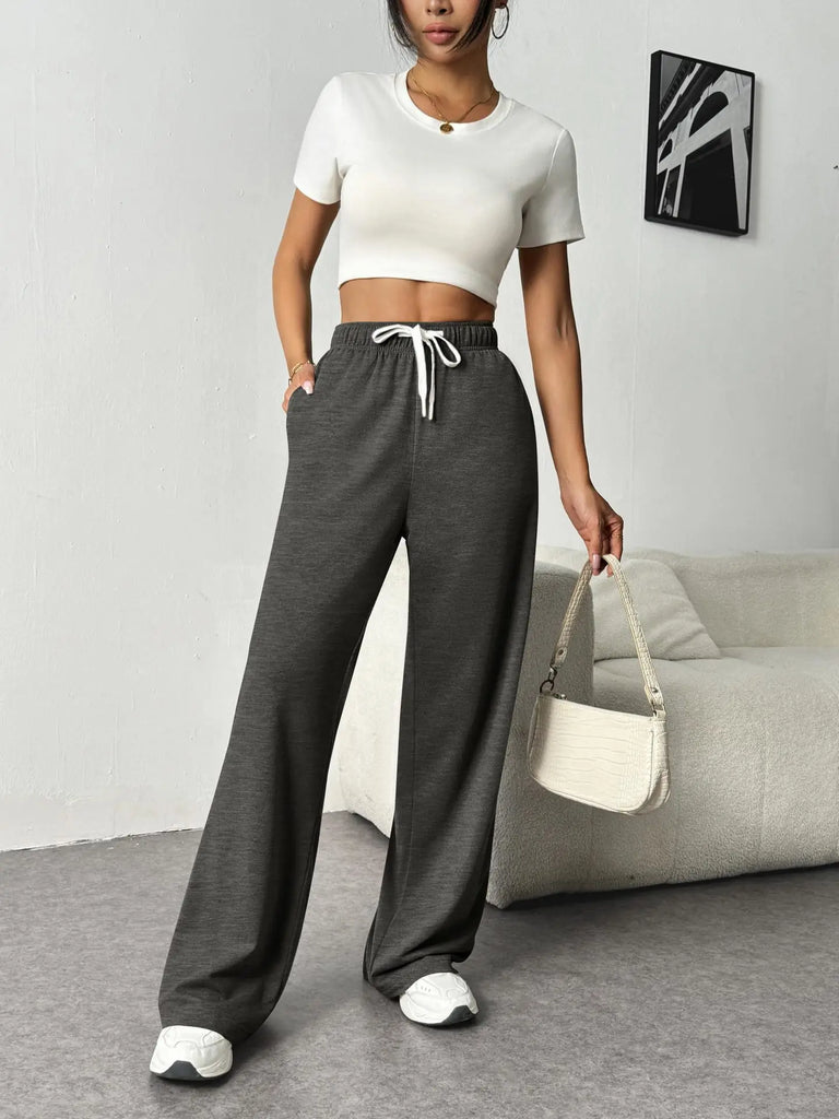 Autumn & Winter Women’s Elastic Waist Wide Leg Casual Pants