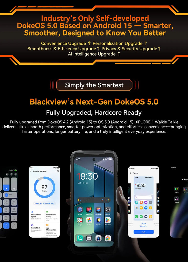 Blackview XPLORE 1 Rugged Smartphone with Walkie Talkie, 20000mAh, 6.78" 120Hz Display, 64MP Camera, MediaTek Dimensity 7050