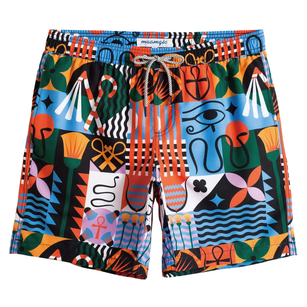 Men's 3D Shark Print Swim Shorts – Beach Board Shorts for Men & Kids