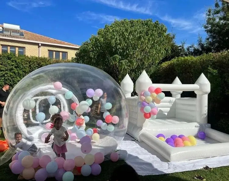 Commercial White Inflatable Bounce House Bouncy Castle 10x10ft with Blower – Kids & Events