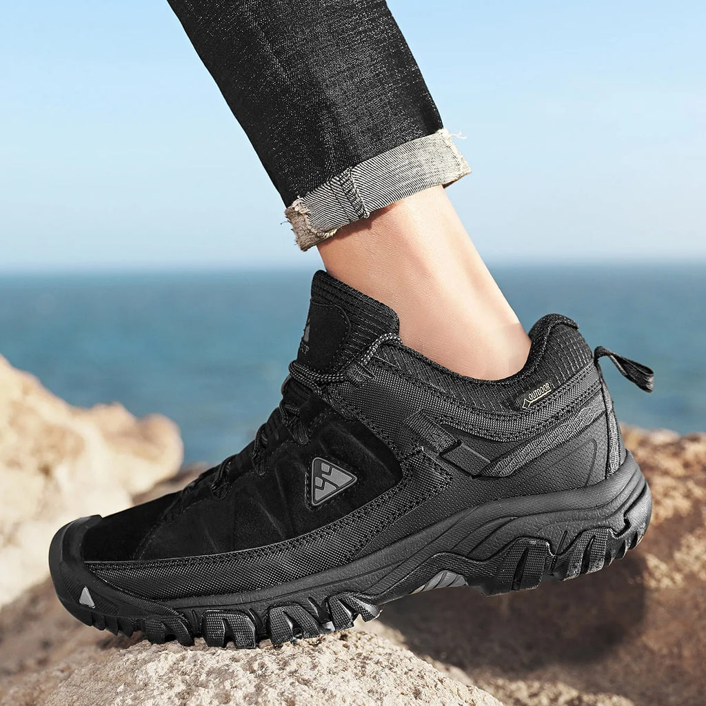 HIKEUP Men’s High-Quality Hiking Shoes – Durable Leather Climbing & Outdoor Walking Sneakers