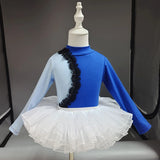 Girls Long Sleeve Ballet Dress Kids Ballet Leotard Tutu Skirt Gymnastics Dance Costume thumbnail 19
