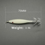 5 Pcs Luminous Squid Fishing Hooks – Blowtorch Octopus & Cuttlefish Hooks | High Carbon Steel Simulated Shrimp Lures thumbnail 8