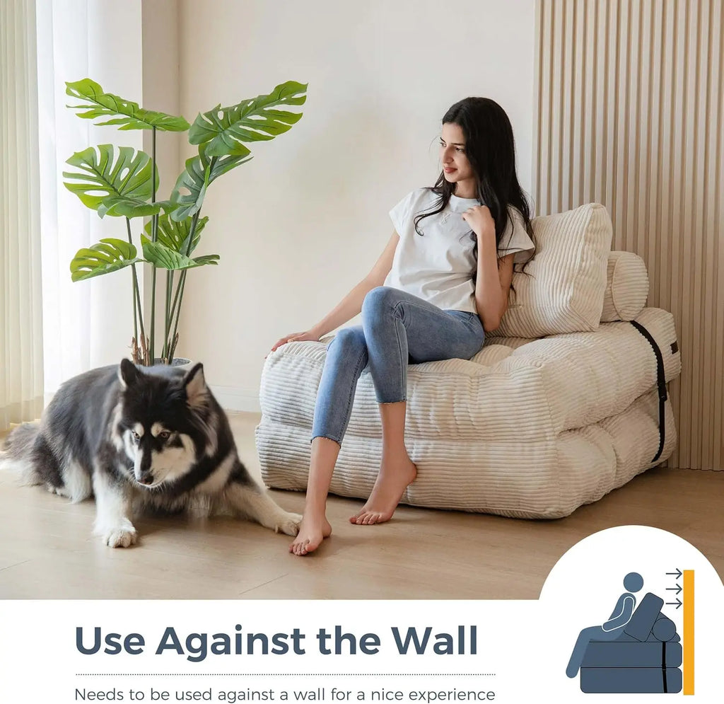 Vacuum Compression Foldable Fabric Sofa Bed – Nordic Modular Corner Couch