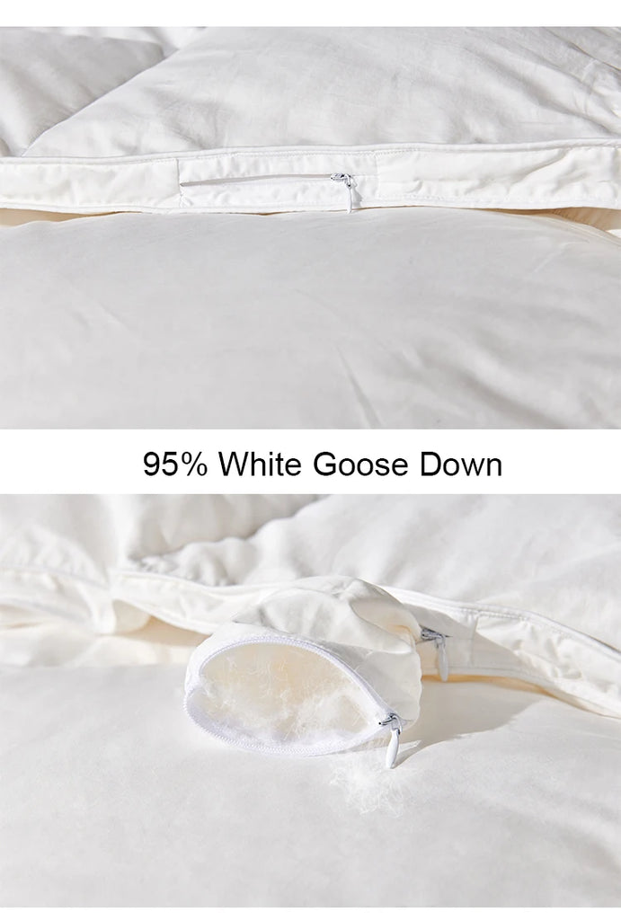 Goodnight Kiss 100% White Goose Down Comforter – Soft Luxury Warm Duvet for Winter, Spring & Autumn