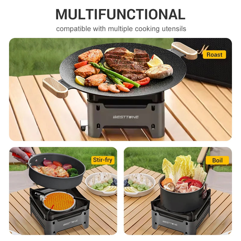 WESTTUNE Outdoor Gas Stove – Portable Camping & Emergency Cooking Burner with Electronic Ignition