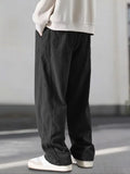 Men’s Corduroy Casual Pants Loose Fit Baggy Streetwear Trousers with Drawstring thumbnail 2