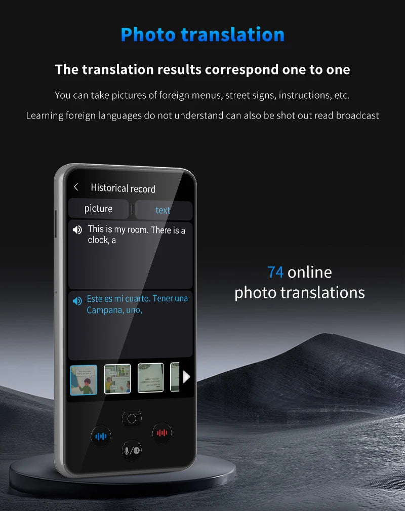 S85 Pro Smart Language Translator Device – 4” Touch Screen, 138 Languages, Offline Translation, Camera & Voice Recorder
