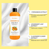OceAura Persimmon Body Wash Odor Control Exfoliating Shower Gel 100ml 200ml 300ml thumbnail 8