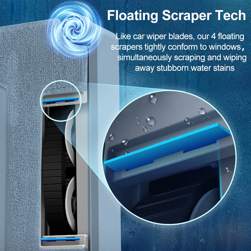 ABIR WD9 Robot Window Vacuum Cleaner 9000PA with 4-Way Water Spray & Laser Sensor
