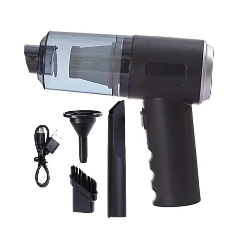 3-in-1 USB Rechargeable Car & Home Vacuum Cleaner – Suction and Blowing Function, Portable Design