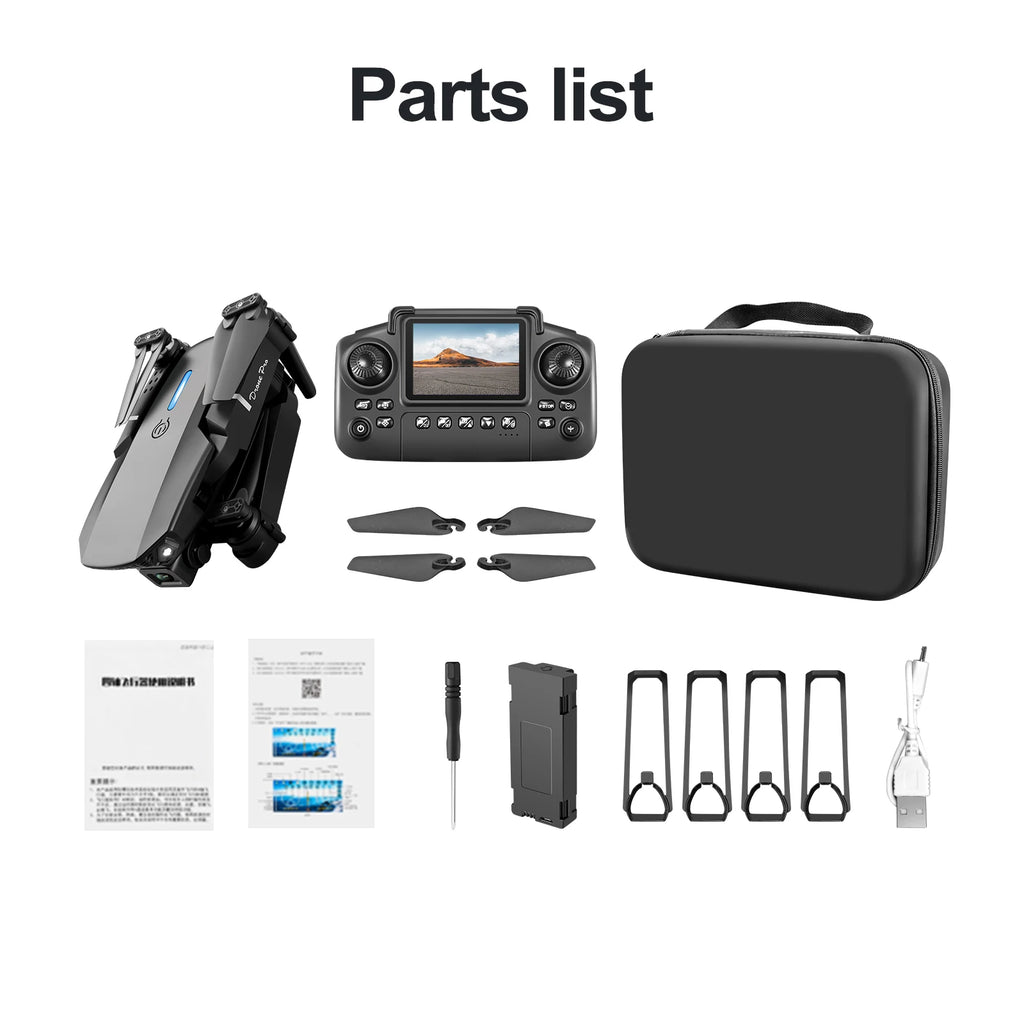 E88/E99 Drone with Dual HD Cameras, Screen Remote Control, Optical Flow, 6-Axis Gyro, One-Button Takeoff, Foldable Quadcopter