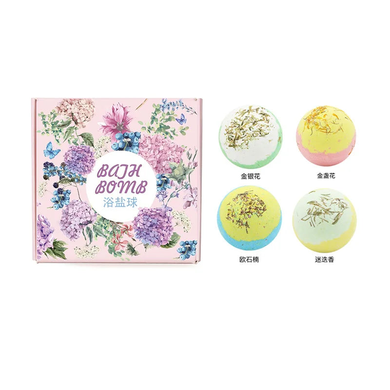 Essential Oil Effervescent Bath Bomb Salt – Body Whitening Aromatic Spa Bath Ball
