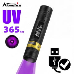365nm Mini UV LED Blacklight Flashlight USB Rechargeable – Nail Lamp, Pet Stain, Money & Scorpion Detector
