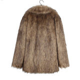 Men’s Faux Fox Fur Jacket Coat – Thick Shaggy Winter Outerwear thumbnail 26