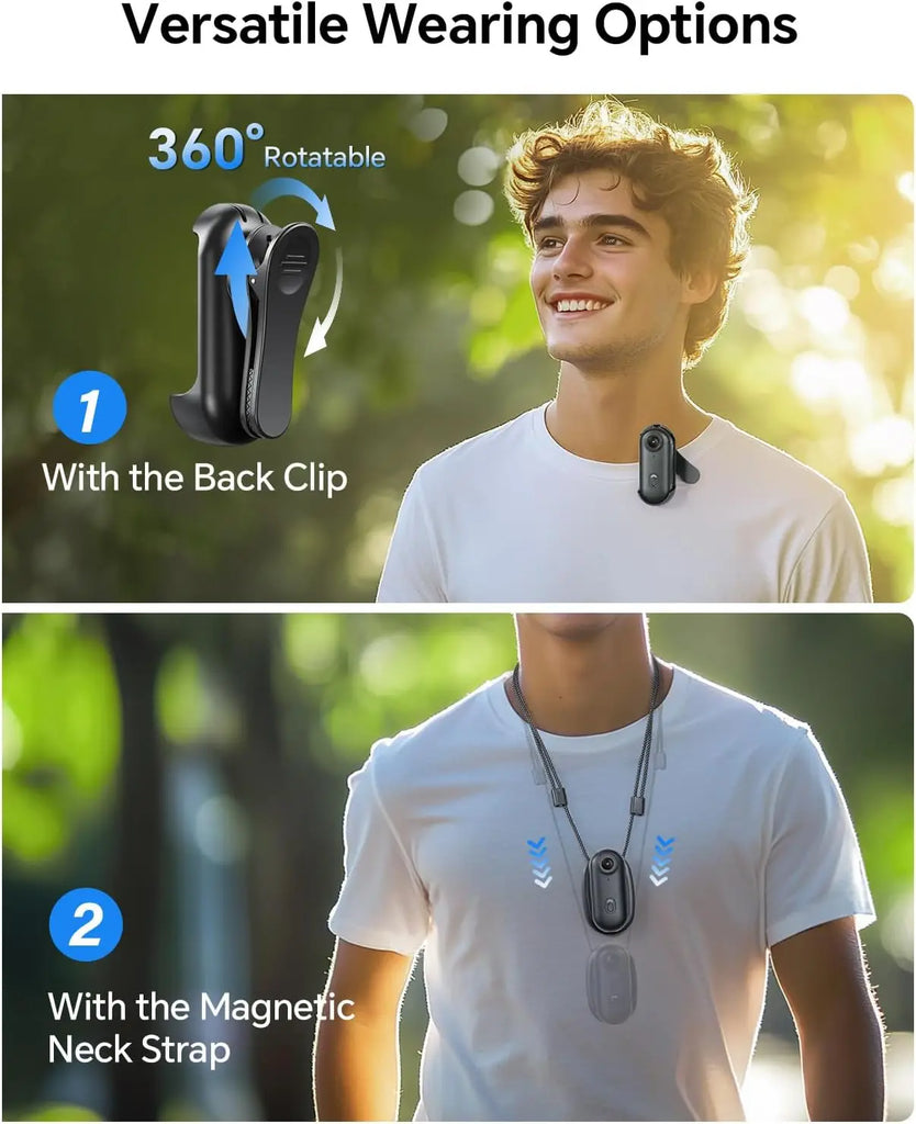 4K Mini Body Camera 1080P Wearable Recorder with 128GB Support and Rotatable Clip