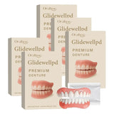 Full Denture Fake Teeth Set with Silicone Upper & Lower Veneers – Natural Fit Smile Kit with Adhesive Gel thumbnail 19