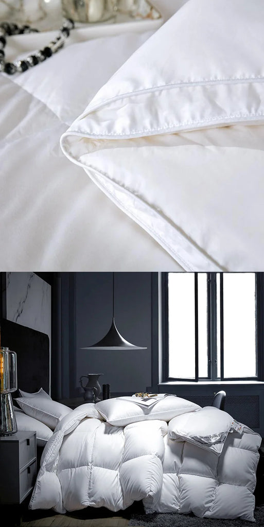Winter Cotton Goose Down Quilt – Super Soft Fluffy Four Seasons Duvet, Queen & King Sizes, 220x240cm