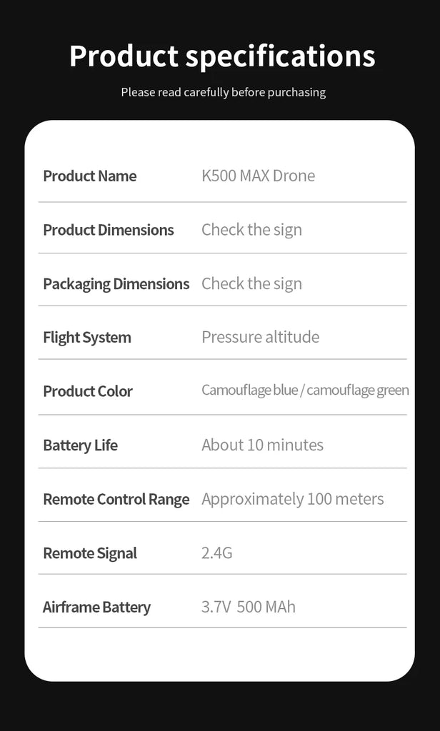 K500 MAX 2.4G Remote Control Fighter Jet Drone with Screen & 360° Rolls