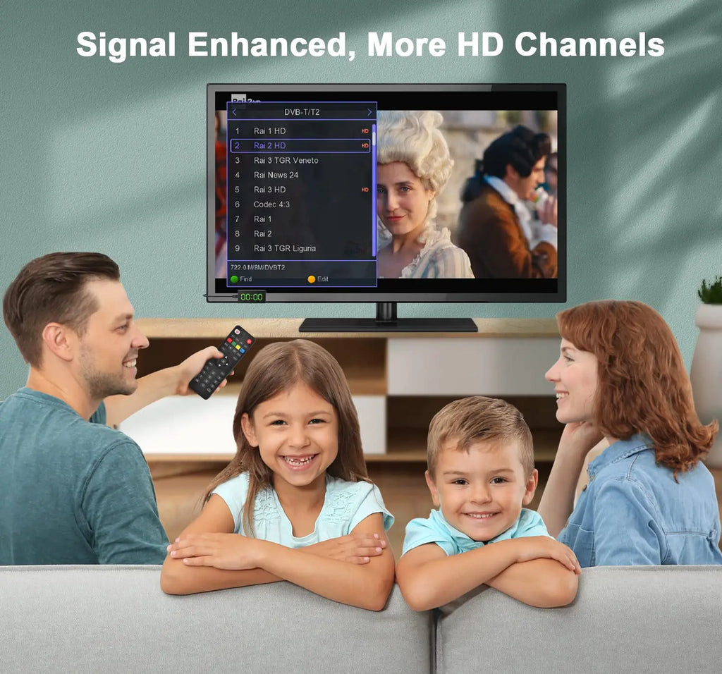 Dluxury U3mini DVB T2/C Digital TV Decoder HD TV Tuner with Free Channels & 7-Day EPG