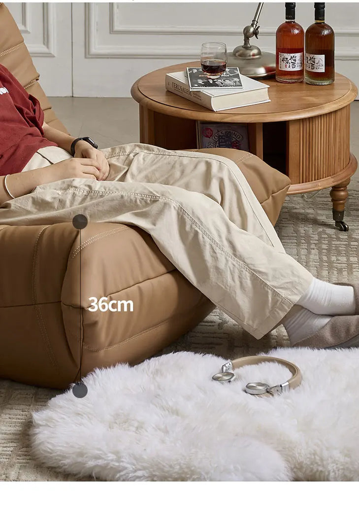 MOMO Caterpillar Single Recliner Lazy Sofa Wabi-Sabi Style Fabric Lounge Chair 78x103cm