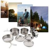 8PCS Stainless Steel Camping Cookware Mess Kit – Lightweight, Durable & Ready for Adventure thumbnail 3