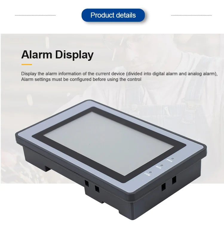 Huaqingjun 4.3 Inch LCD Touch Screen Ethernet RS485/232 HMI for PLC DC19-30V LAN RJ45