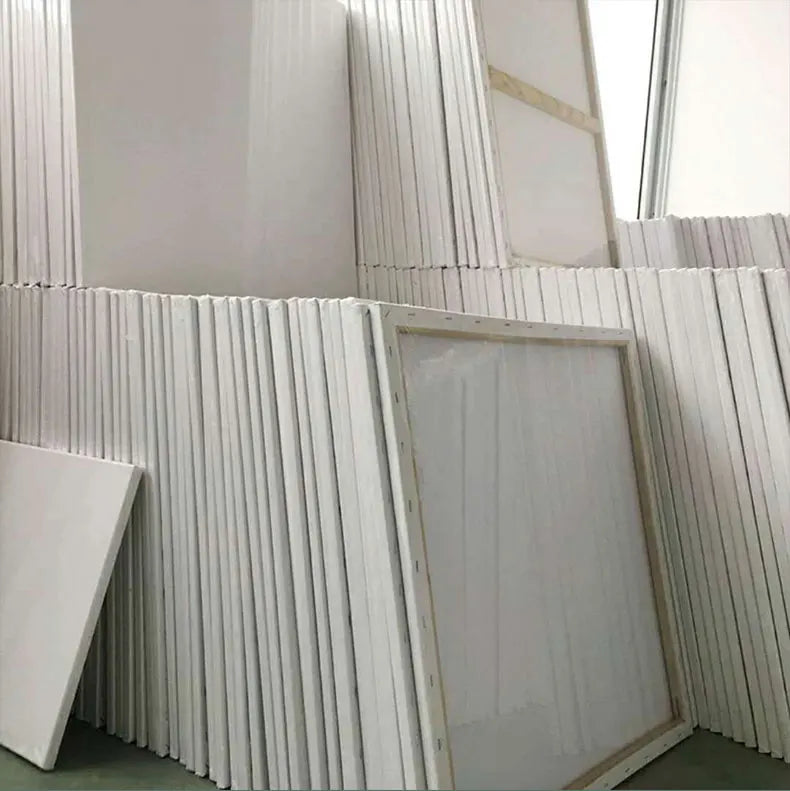 5pcs White Blank Square Artist Canvas Wooden Frame Cotton Boards for Oil, Acrylic & Watercolor Painting