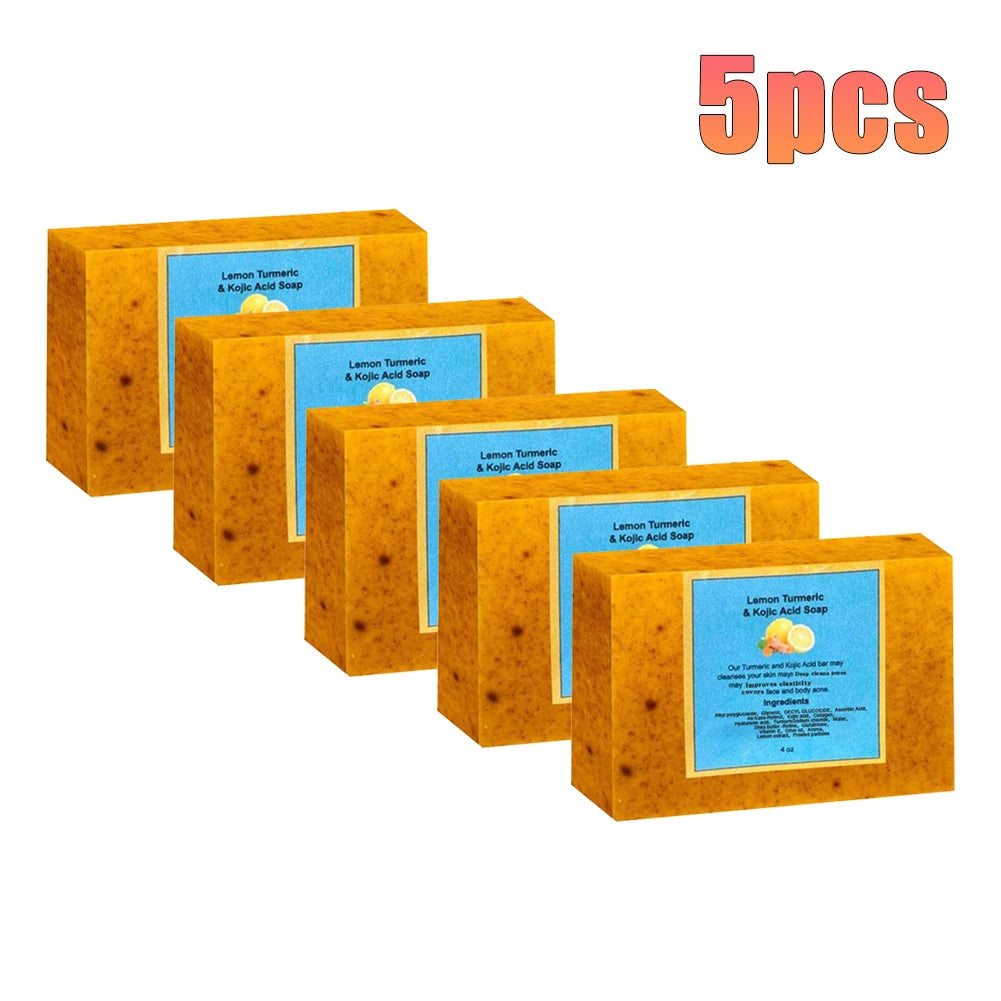 Organic Lemon Turmeric Kojic Acid Soap 100g – Brightening Facial Cleanser for Dark Spots