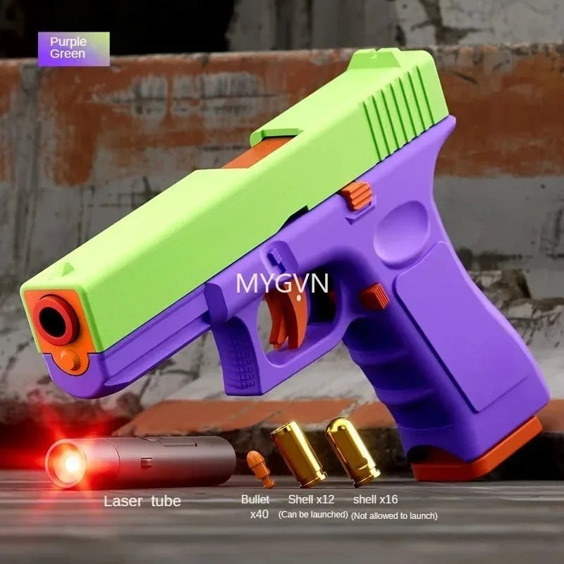 Multi‑Functional Soft Bullet Laser Toy Pistol with Shell Ejection & Double Firing Mode