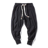 Men’s Cotton Linen Harem Pants – Baggy Streetwear Joggers with Elastic Waist thumbnail 20