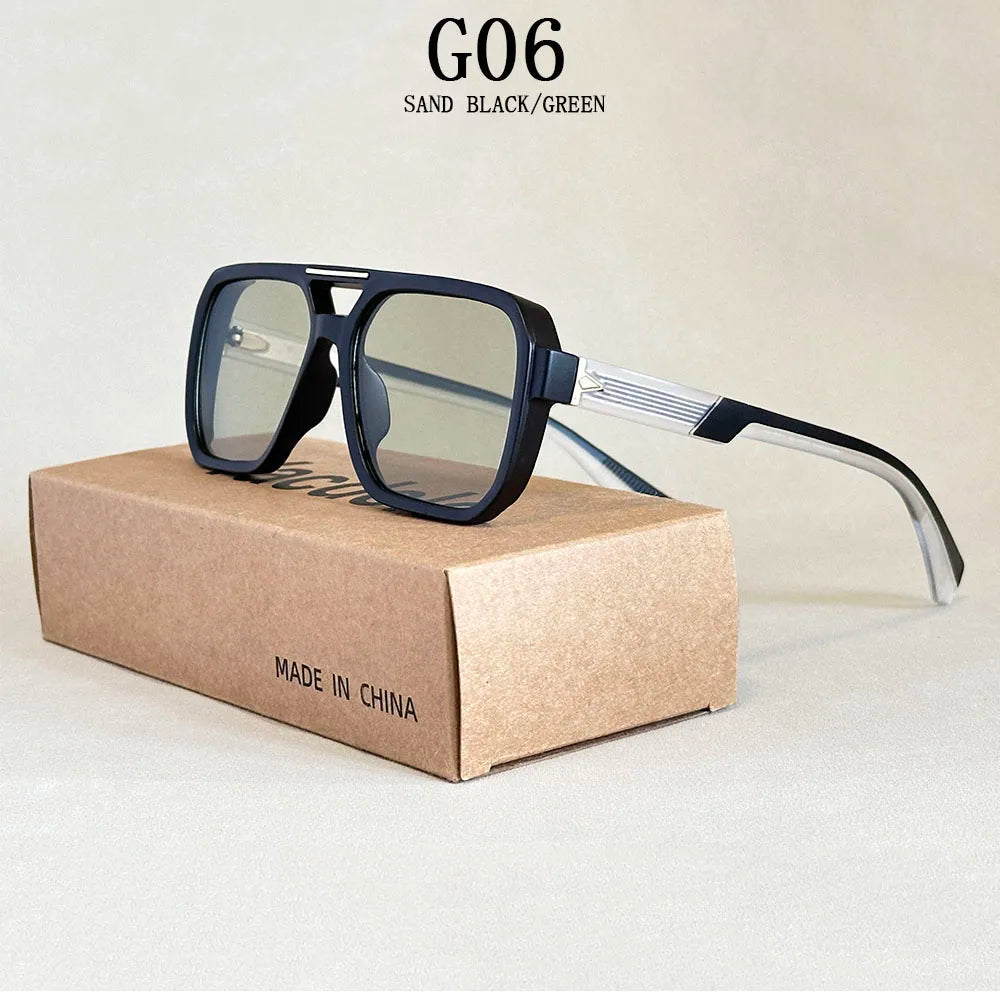 ZUIDID Vintage Square Sunglasses UV400 Travel Fashion Glasses for Men and Women Model 02056