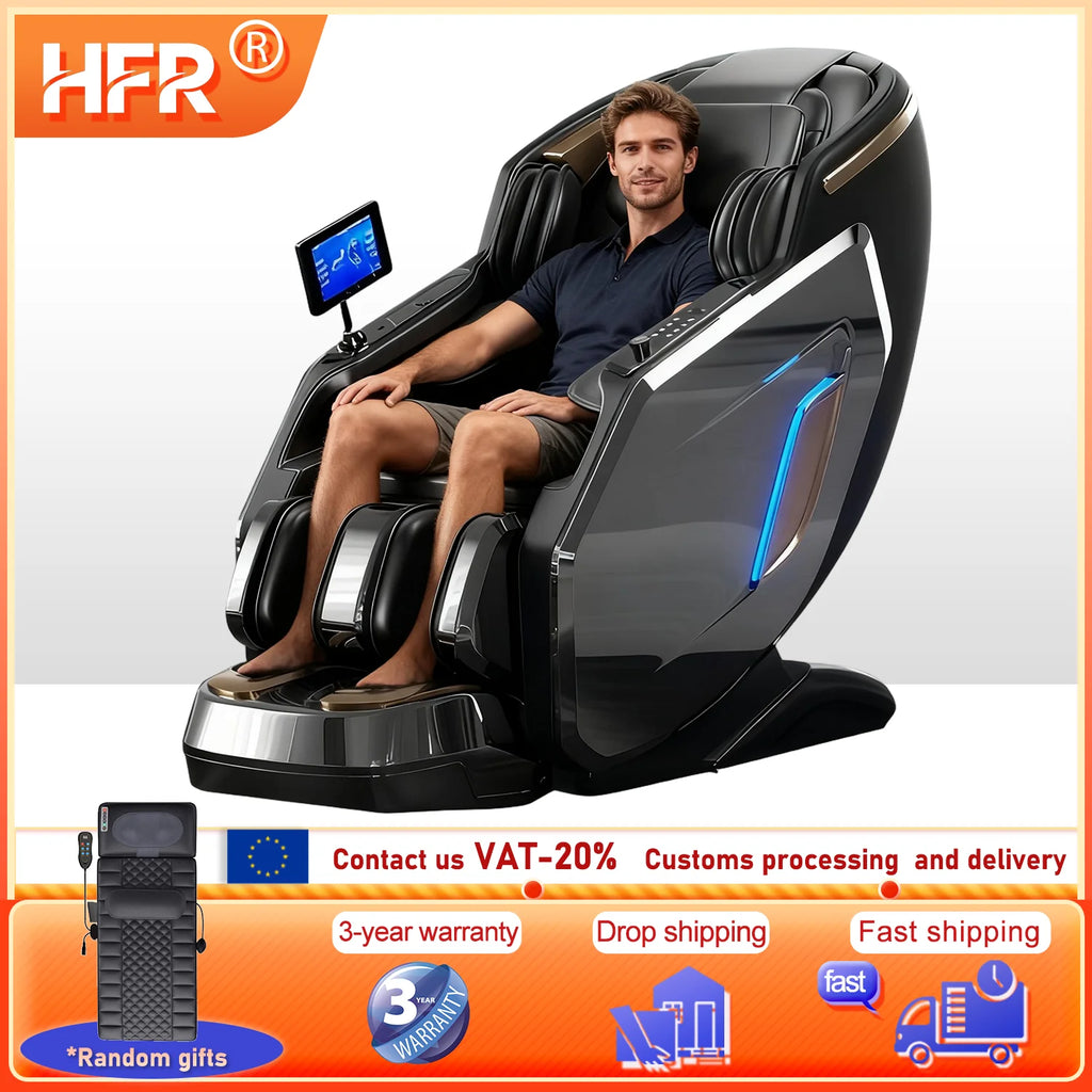 Ergonomic 4D Zero Gravity Massage Chair with Shiatsu, Full Body Airbags, Foot Roller, Calf Kneading & Bluetooth – Model 655