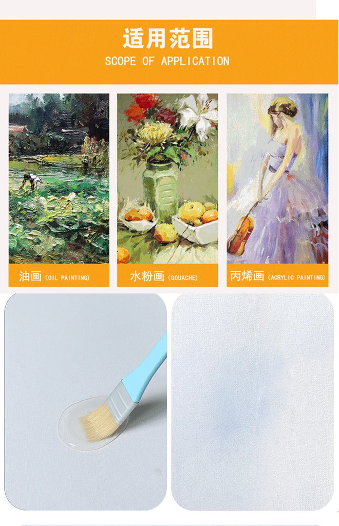 10 Pcs Cotton Canvas Board Set Primed White Painting Panels for Oil, Acrylic, Watercolor & Gouache HB-17