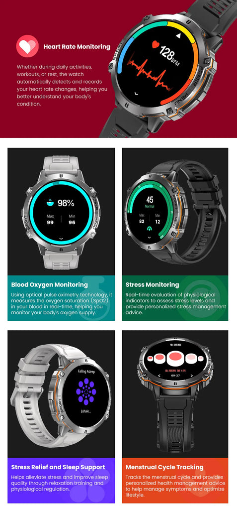 KAVSUMI X3 Outdoor GPS Smartwatch Ultra 2025 1000mAh AMOLED Display 10ATM Waterproof Bluetooth Call Sports Watch